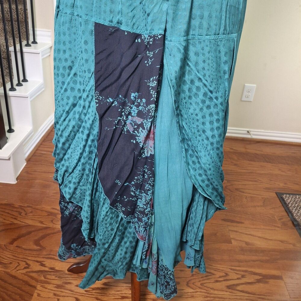 Tienda Ho Lagenlook Skirt Kimono Jacket 2PC Set Patchwork Ruffle Witchy Boho XL - Picture 10 of 16
